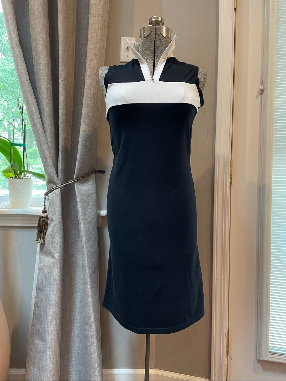 Lauren Active Ralph Lauren Black Sleeveless Golf Dress with White Chest Band